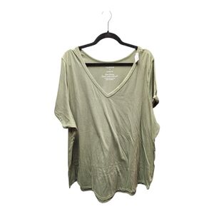 Torrid Sage Green V-Neck Short Sleeve Top